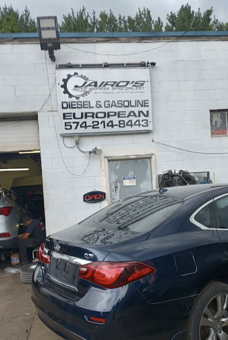 Jairo's Auto Repair Specialist shop front in Goshen, Indiana
